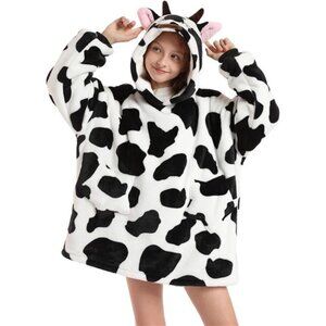 Wearable BlanketHoodie for Kids 4-12YR Oversized Animal Hooded Blanket SuperSoft